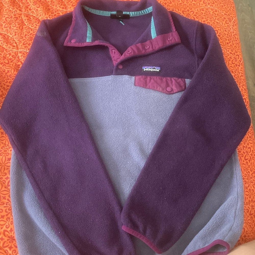 Patagonia fleece pullover size small purple/blue